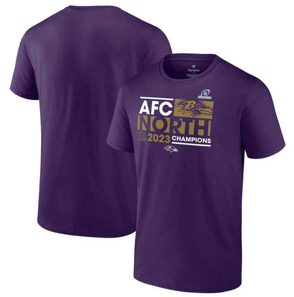 Men's Baltimore Ravens Purple 2023 AFC North Division Champions Conquer T-Shirt,We sell and wholesale Men's Baltimore Ravens Purple 2023 AFC North Division Champions Conquer T-Shirt on line form chian!